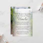 Carte Sympathie pour la perte d'un oncle (Devant/Arrière en situation)