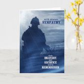 Carte Sympathie pour la perte d'une couleur bleue de sol (Fleur jaune)