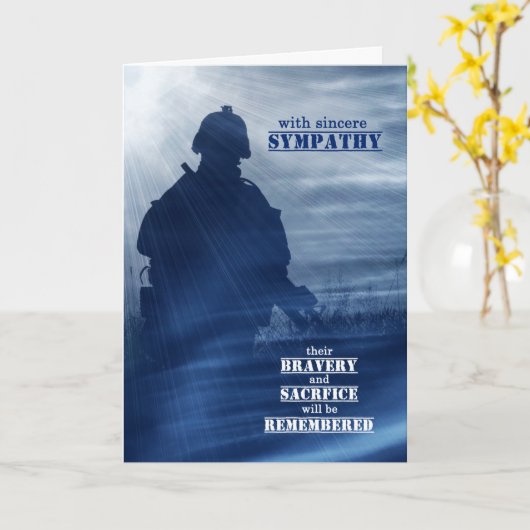 Carte Sympathie pour la perte d'une couleur bleue de sol (Fleur jaune)