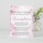 Carte Sympathie pour la perte d'une fille (Debout devant)