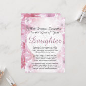 Carte Sympathie pour la perte d'une fille (Devant/Arrière en situation)