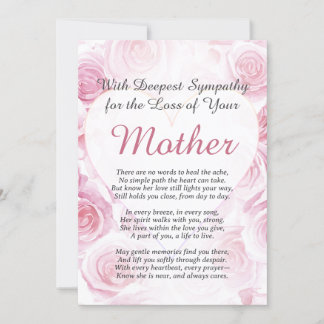Carte Sympathie pour la perte d'une mère