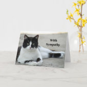 Carte Sympathie pour la photo de Cat Black and White Tux (Fleur jaune)