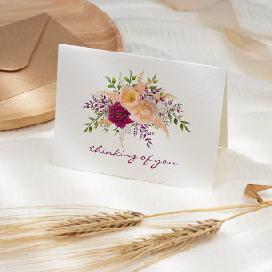 Carte Sympathie pour le bouquet floral de Peach Peony de