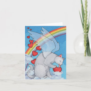 Carte Sympathie pour le chat Rainbow Bridge