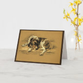 Carte Sympathie pour le chien triste (Fleur jaune)