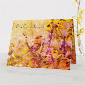 Carte Sympathie pour petit oiseau (Fleur jaune)