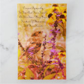 Carte Sympathie pour petit oiseau (Intérieur)