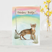 Carte Sympathie pour un chat abyssin au-dessus du pont d (Fleur jaune)