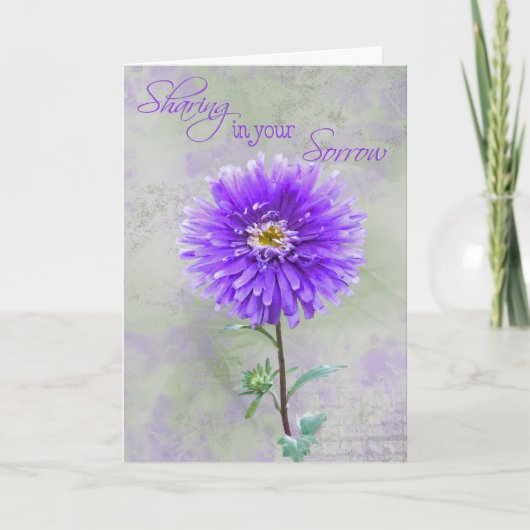 Carte Sympathie pourpre Dahlia (Devant)