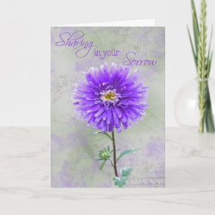 Carte Sympathie pourpre Dahlia