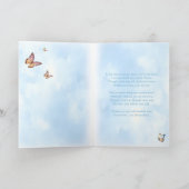 Carte Sympathie profonde Bleu Aquarelle Papillon Fleur (Intérieur)