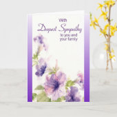 Carte Sympathie profonde pour la famille (Fleur jaune)