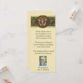 Carte Sympathie religieuse catholique funéraire Merci (Devant/Arrière en situation)