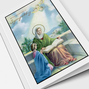 Carte Sympathie religieuse Catholique Sainte Anne & Mari