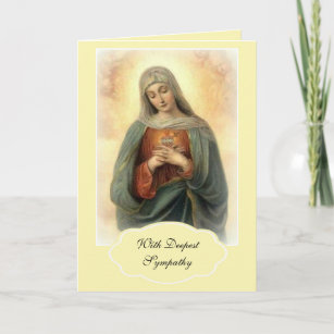 Carte Sympathie religieuse Mère triste Marie Catholique