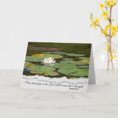 Carte sympathie religieuse nénuphar blanc avec des caleç (Fleur jaune)