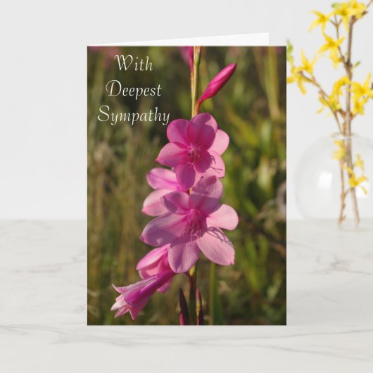 Carte Sympathie rose floral blanc Script Message Photo (Fleur jaune)