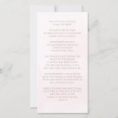 Carte Sympathie Rose rose Floral Photo Prière funéraire (Dos)