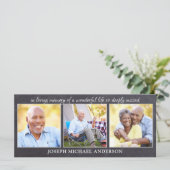 Carte Sympathie rustique 3 Photo Signet de prière funéra (Debout devant)