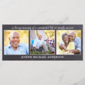 Carte Sympathie rustique 3 Photo Signet de prière funéra (Devant)