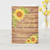 Carte Sympathie rustique Mère Floral Tournesol jaune (Fleur jaune)