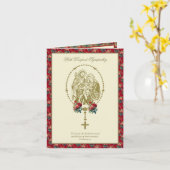 Carte sympathie Sainte Famille Écriture Rosaire Roses (Fleur jaune)