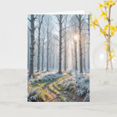 Carte Sympathie Soleil matinal dans la forêt gelée (Fleur jaune)