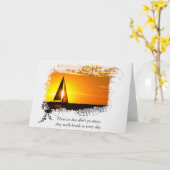 Carte Sympathie Sunset Sailboat (Fleur jaune)