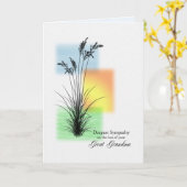 Carte Sympathie sur la perte de grand-mère, graminées (Fleur jaune)