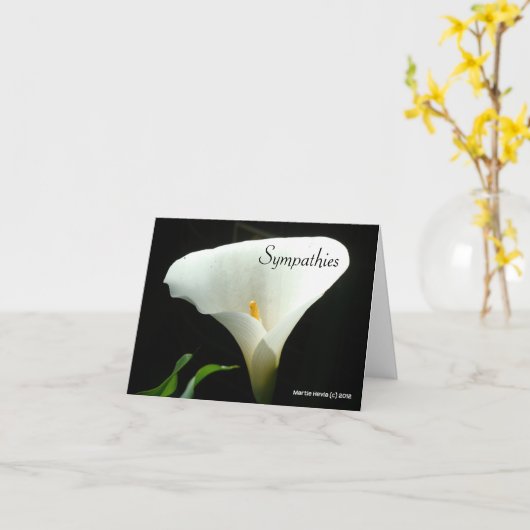 Carte Sympathies - Calla Lily Card (Fleur jaune)