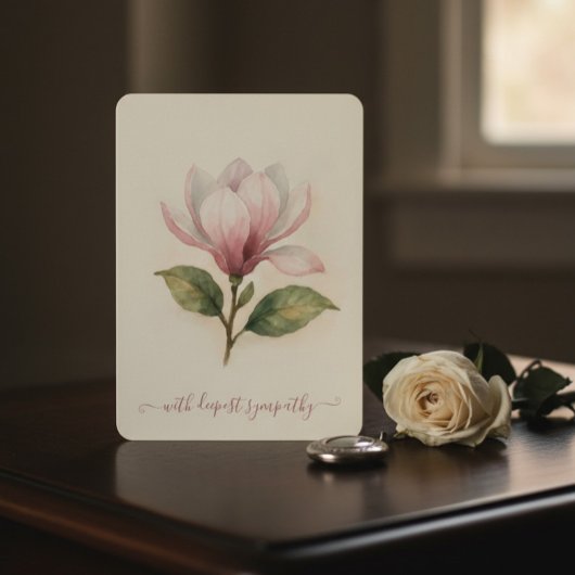Carte Sympathique Magnolia Aquarelle