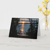 Carte Sympathique Sunset Over Forest Lake (Fleur jaune)