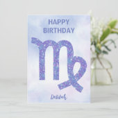 Carte Sympathique Virgo Sign Custom Astrology Joyeux ann (Debout devant)