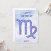 Carte Sympathique Virgo Sign Custom Astrology Joyeux ann (Devant/Arrière en situation)