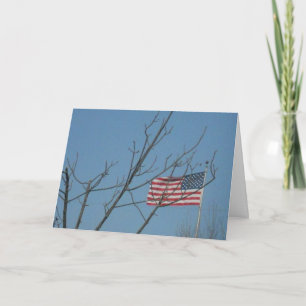 Carte Sympathy "American Flag with Branches"