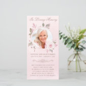 Carte Sympathy Blush Rose Floral Photo Funeral Prayer (Debout devant)