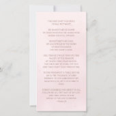 Carte Sympathy Blush Rose Floral Photo Funeral Prayer (Dos)