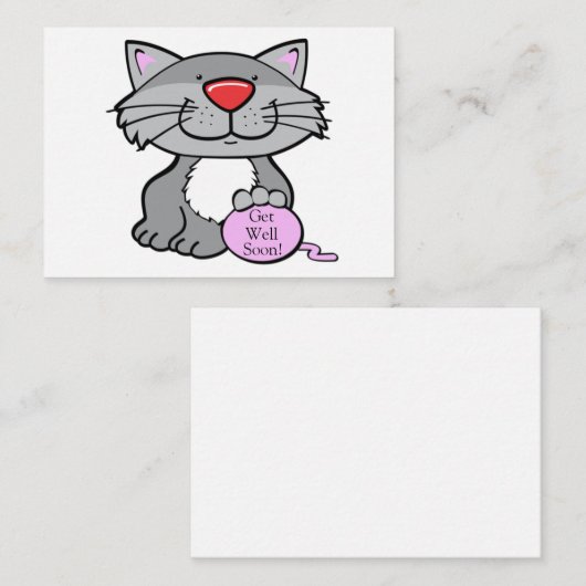 Carte Sympathy Chat gris mou (Devant / Derrière)