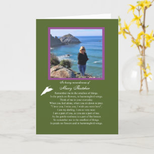 Carte Sympathy Custom Photo Name Remembrance Hommage
