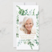 Carte Sympathy Eucalyptus Photo Gold Prière funéraire (Devant)