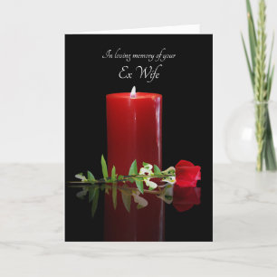 Carte Sympathy Ex Femme Memorial bougie et Rose