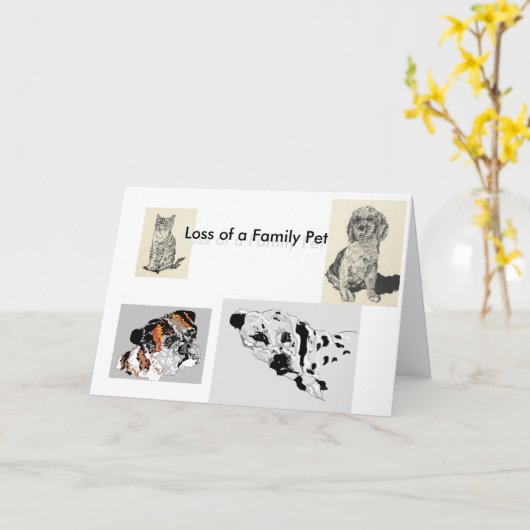 Carte Sympathy Family Pet (Fleur jaune)