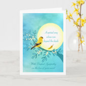 Carte Sympathy for the Loss of Aunt, Goldfinch Bird (Fleur jaune)