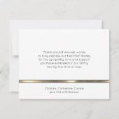 Carte Sympathy Funeral Memorial Merci Gold Black (Dos)