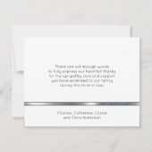 Carte Sympathy Funeral Memorial Merci Gold Blue (Dos)