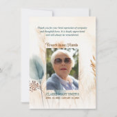 Carte Sympathy Funeral Pampas Grass Beige Bleu PHOTO (Dos)
