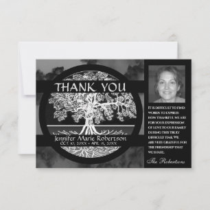 Carte Sympathy Funeral Photo MERCI Tree of Life