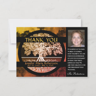 Carte Sympathy Funeral Photo MERCI Tree of Life
