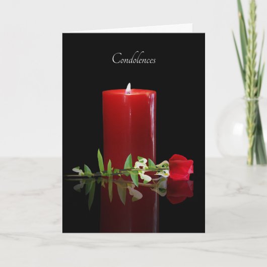Carte Sympathy General Condolences Rose de bougie (Devant)